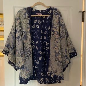 Calypso St Barths Blue Silk Kimono style Layer